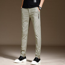 Tide brand plaid pants mens spring and summer business casual pants Korean version of the trend mens elastic slim small feet long pants