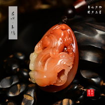 Jun Xin Mo Shoushan Stone Carving Tiger Pendant Boutique Crystalline Furong Stone Necklace Guofeng Men's Personality Accessories Pendant