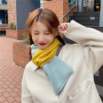 South Koreas East Gate new color picture retro small scarf ins Wind knitted warm wool scarf student scarf women
