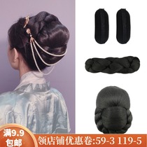 Ancient costume wig performance Ancient hair bun Hanfu full hair silk bottomless twist hair bag can be bent Xiuhe pad hair bag