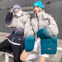 Mr Guochao winter thickened gradient cotton clothes Mens fashion brand loose ins super fire trend couple cotton coat jacket