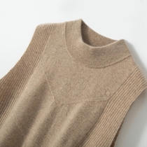 100 pure mountain cashmere sweatshirt female waistcoat vest fall winter knit undershirt warm half height collar sleeveless sweater camouflage shoulder