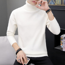 Turnover high collar sweater male loose inner lap top 2021 Winter Korean version plus suede thickened mens undershirt