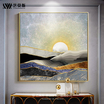 Pure hand painted oil painting Nordic light and luxurious gold leaf Xuan guan decorative painting Abstract modern minimalist frescoed living room hanging painting big