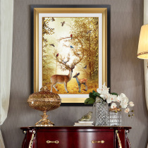 Entrance decoration painting Dining room mural Living room background wall framed painting Modern simple European hanging painting American wall painting Deer