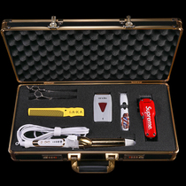 Hairdressing toolbox high-grade hair salon aluminum alloy cosmetic case portable Password professional hair stylist European and American push scissors storage