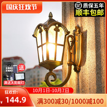 Exterior wall light villa gate outdoor waterproof super bright outdoor garden light balcony corridor retro solar wall light