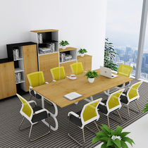 Light luxury conference table Long table Simple modern small long office table Negotiation reception training room table and chair combination