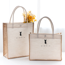 Japanese literature and art retro style cotton cloth bag to work with rice portable book bag simple womens bag can be customized LOGO