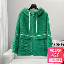 Sheep Sheep Shearing Coat Womens Short Style 2022 Winter New Pure Lamb Fur Coat Fur Coat Hooded