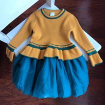 Girl sweater skirt mesh stitching skirt bottling sweater-1 3