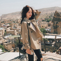 SANDRO Moscoloni khaki trench coat women's short 2019 new spring and autumn dress small student coat