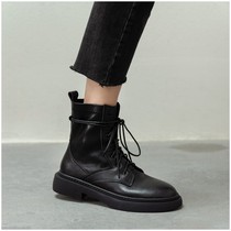 Martin boots English wind 2021 Winter new black leather plus velvet net red thick bottom high explosive short boots children