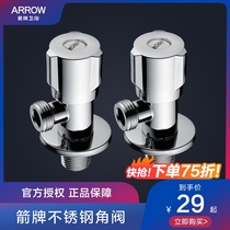 Wrigley angle valve 304 stainless steel triangle valve Household valve switch Hot and cold water tap water heater stop valve