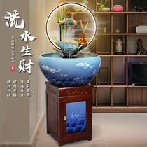 Chinese Jingdezhen ceramic fish tank goldfish turtle basin filter circulation water living room office ornaments large