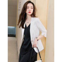High-end suit dress two-piece female size Korean version of temperament fashion white-collar work clothes celebrity casual long dress