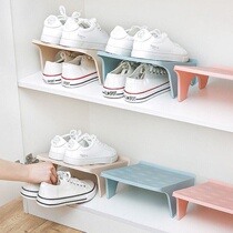  Household double-layer shoe storage rack Plastic integrated shoe holder Simple modern living room wardrobe simple storage shoe rack