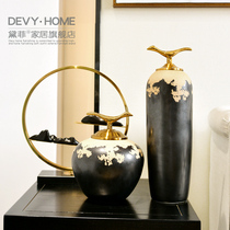 New Chinese Ceramics Zen home Decorative Pendulum Model Room TV Cabinet Living-room Xuanguan Containing Jar Furnishing