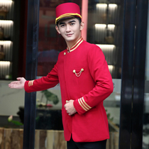 Hotel overalls long sleeves hotel security male welcome reception Bellman Doorman uniforms autumn and winter outfits