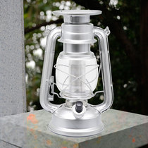Solar horse lamp Silver courtyard home decoration Outdoor camping Retro retro kerosene lamp Portable lamp Hanging lamp