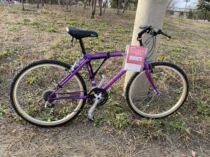Japanese second-hand bicycle original vehicle 80 s classic violet one-time molding all aluminum 21-speed mountain