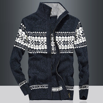 2020 autumn knitwear mens cardigan stand-up collar zipper sweater loose large size sweater turtleneck sweater jacket tide