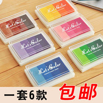 4-color gradient color printing table DIY ink table rubber stamp childrens palm finger painting photo album Hand account ink pad seal