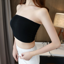 Chest-wrapped female bandeau base anti-go light red thin section gathered sexy strapless bra fashion underwear high elastic summer
