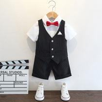 Boy Suit Summer Childrens Host Small Dress English Piano Performance Clothes Thin Casual Suit Set