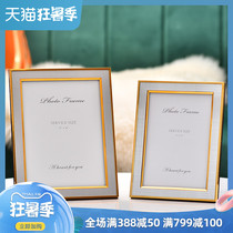 Modern light luxury simple photo frame ornaments Living room bedroom model room decoration table 6 7 8 10 inch photo frame spot