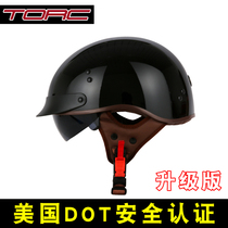 American TORC Retro Locomotive Helmet Mens Motorcycle Semi-Capsized Summer Taiko Armor Woman Electric Cars Lads Armor Half Armor
