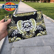 Tide Cards Fashion Handbags Men Han Prints Casual Envelop Handbags Handbags Men Youth Upscale Business Package Personality Leather Wallet