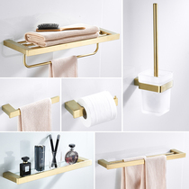 European style brushed gold stainless steel towel Towel rack Bathroom hardware pendant set Wall-mounted brushed gold bathroom