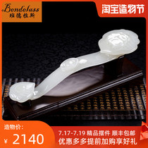 Banderas jade Ruyi ornaments Natural jade living room lucky wine cabinet Home decoration Housewarming new home gifts