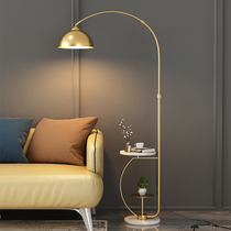 Nordic fishing floor lamp living room light luxury bedroom bedside table Net red sofa side storage coffee table vertical table lamp