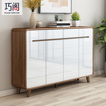 Home door large capacity solid wood simple shoe cabinet modern Nordic storage paint entrance partition Hall Hall Cabinet