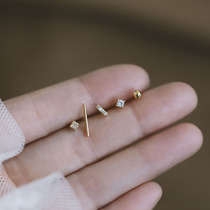 Silver Moto Home s925 Pure Silver Needle Gold Plated Ear Nail Suit 2021 New Wave Minimalist Superior Sense Temperament Earrings Woman