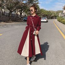 Temperament Foreign Air One-piece Dress Reduction Polo Collage 2022 New Spring Autumn Womens Dress Long Dress Waist Display Slim Dresses