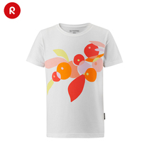 reima childrens short sleeve boys and girls moisture wicking sun protection UV40 summer white print T-shirt casual fashion