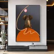 Nordic creative cartoon animal porch decorative painting modern light luxury simple living room floor painting corridor wall hanging painting