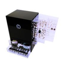 Clearance spike acrylic makeup brush bucket 4 grid storage box Earrings earrings necklace jewelry storage rack