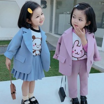 Girl small suit spring suit 2020 new girl suit foreign style skirt two-piece Children 3 fashionable 1-5