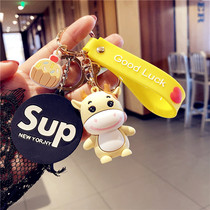 Creative cute car electric car key pendant calf hanging doll keychain cartoon key accessories