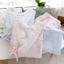 Kimono cotton cotton thick air layer maternal pajamas postpartum feeding milk jacket plus fertilizer 200kg