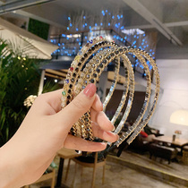 South Korea sweet headwear crystal thin side hair hoop 2019 summer new small fragrant wind student Press hair card