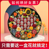 Wangzi milk bouquet finished birthday heart-shaped gift box snacks lollipop Flowers Express city distribution booking florist