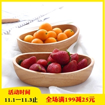 Creative original wooden plate cute special boat shape solid wood Dish Snack Fruit Nut small dish Japanese Wood tableware