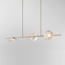 Postmodern light lavish dining room glass triple head chandelier Nordic minimalist bedroom headboard Bench Like Board Room red chandelier