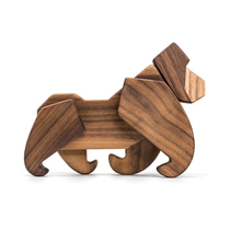 Scum FableWood magnetic parquet wood building blocks Toys children Puzzle Assembled Animal Emulation Toys