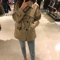 Khaki short windbreaker womens Korean version loose lapel 2021 spring and autumn new 28 mid-month small coat
